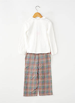 Set pantaloni croială dreaptă alb BOBOLI fată