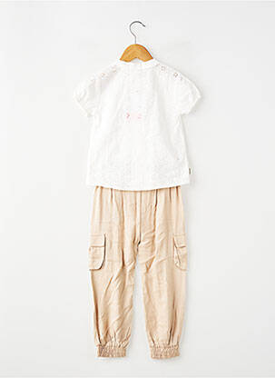 Set pantaloni croială dreaptă alb BOBOLI fată
