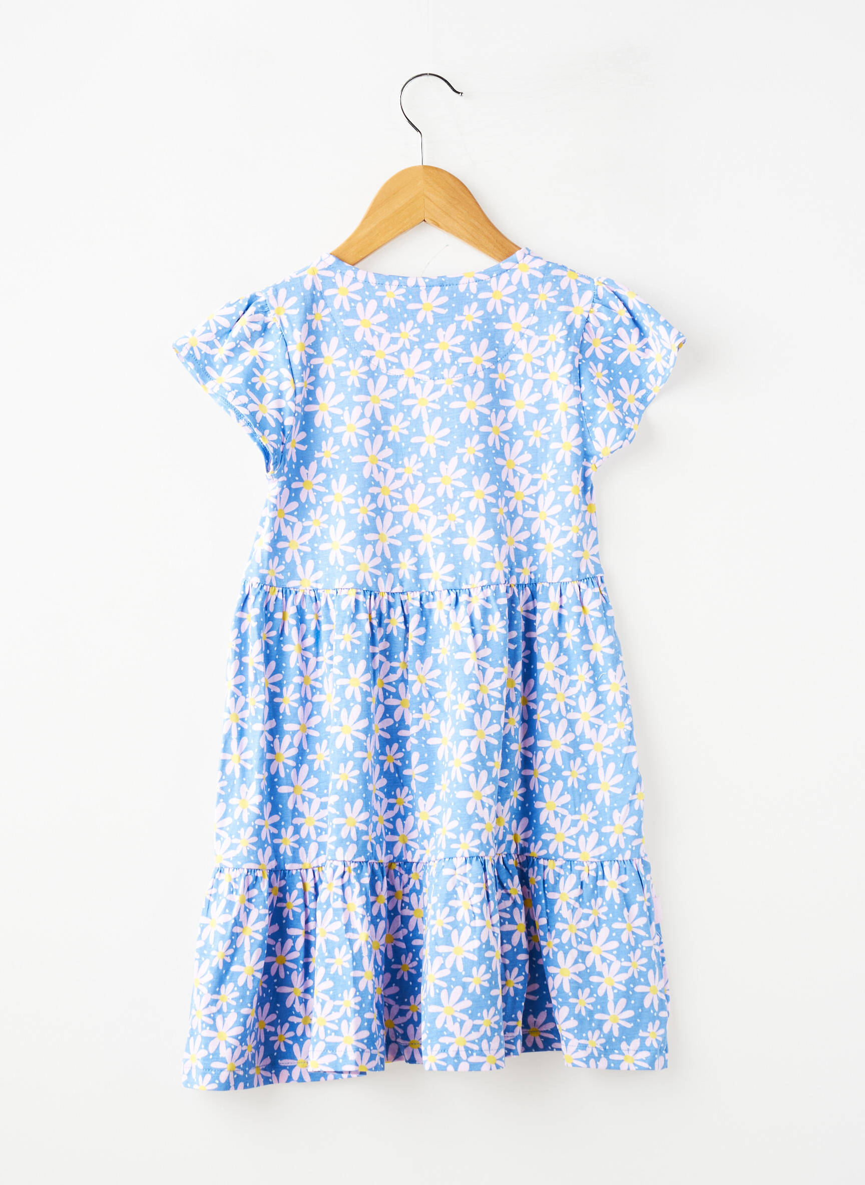 Rochie scurtă plasă fină mâneci scurte albastru BOBOLI fată