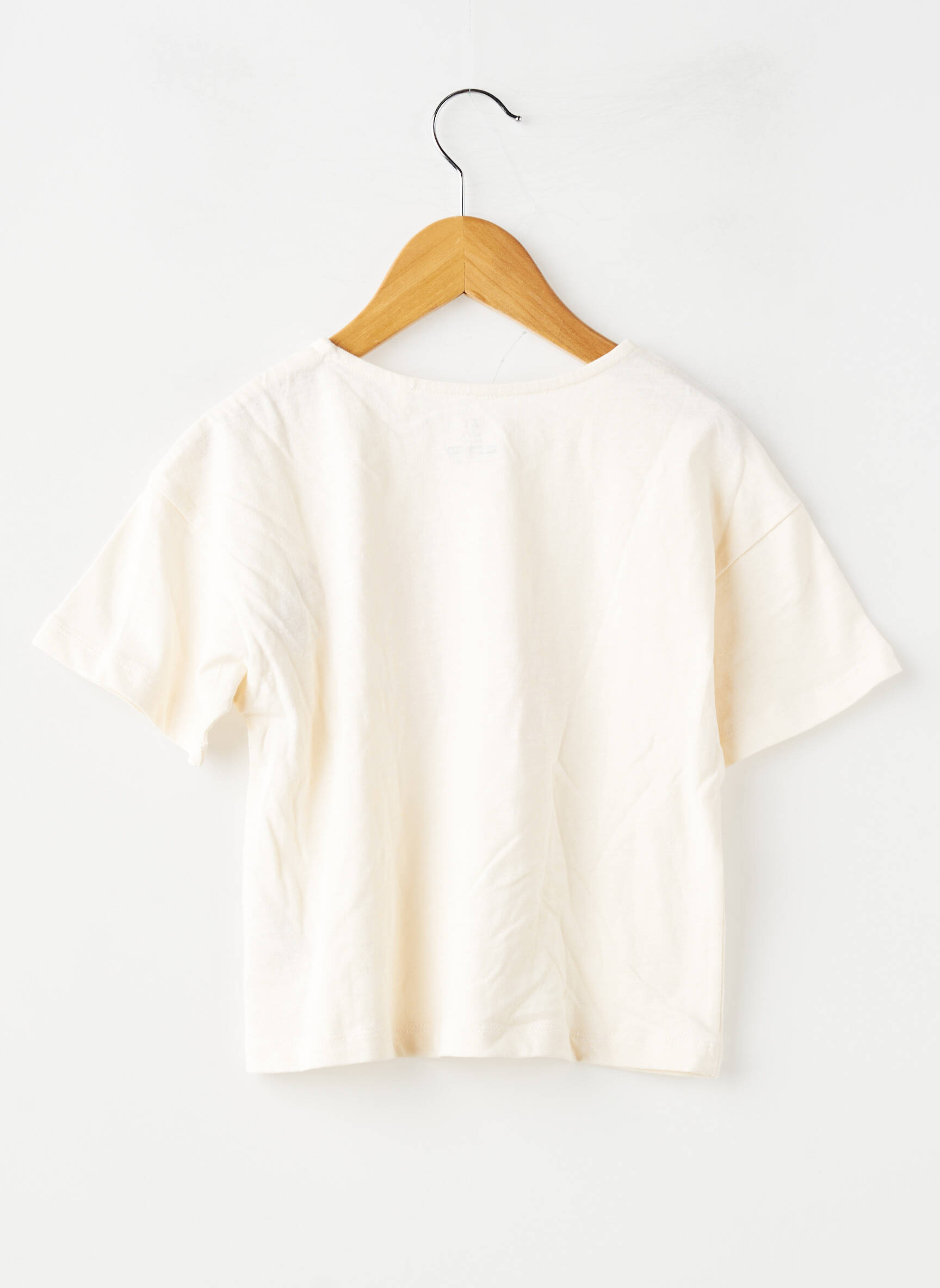 Tricou croială dreaptă mâneci scurte bej ZY fată