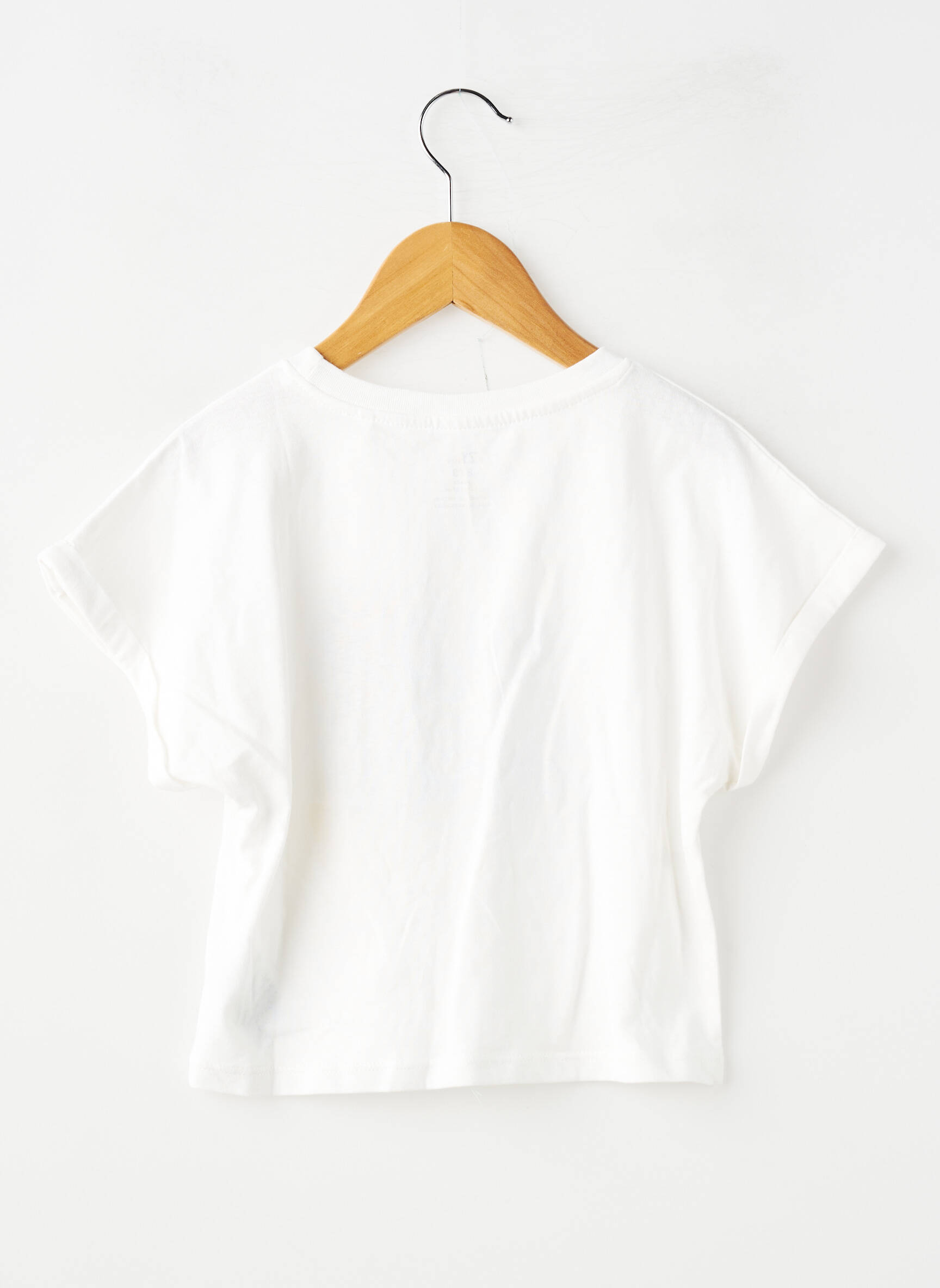 Tricou croială dreaptă mâneci scurte alb ZY fată