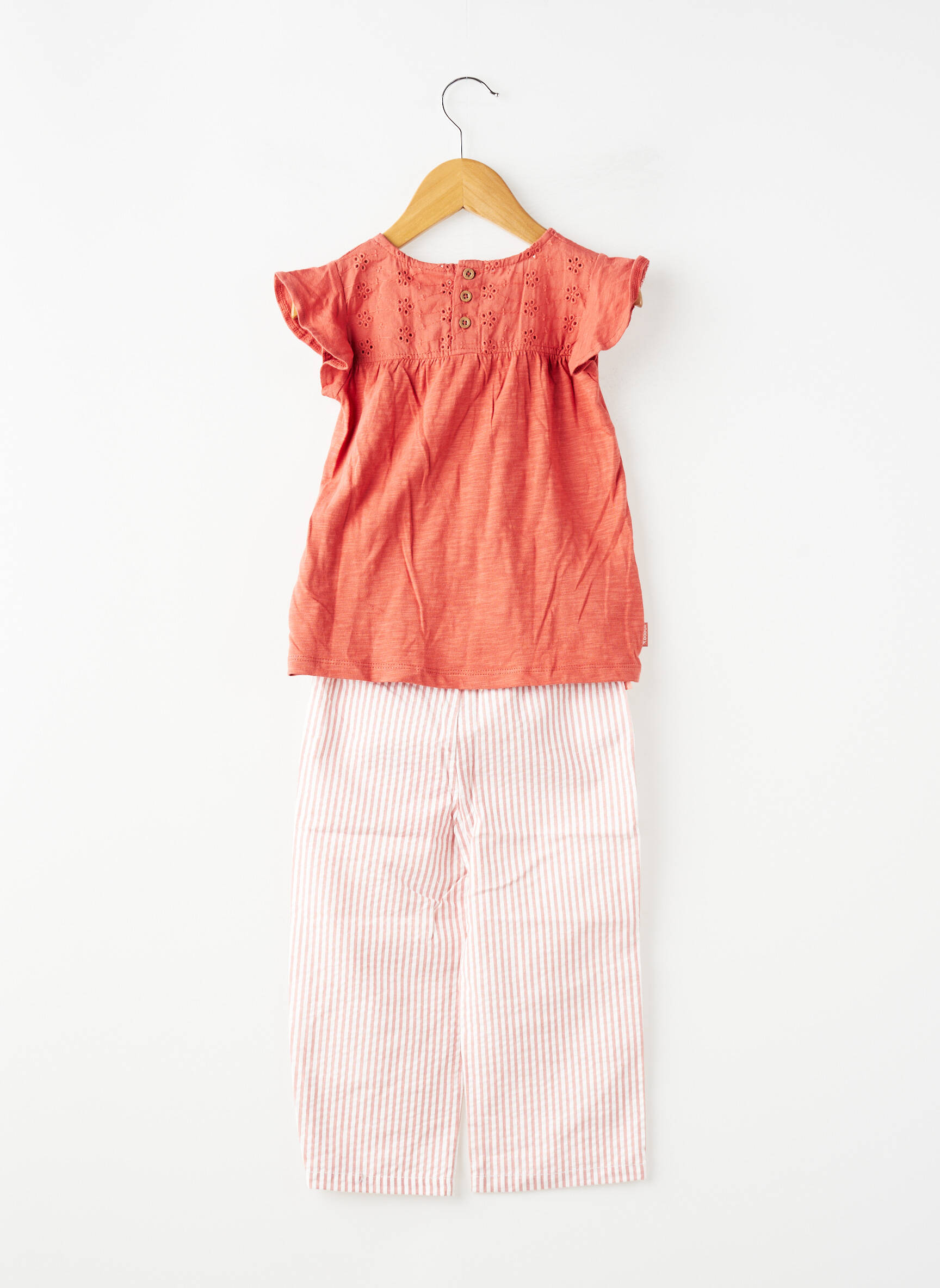 Set pantaloni croială dreaptă portocalie BOBOLI fată