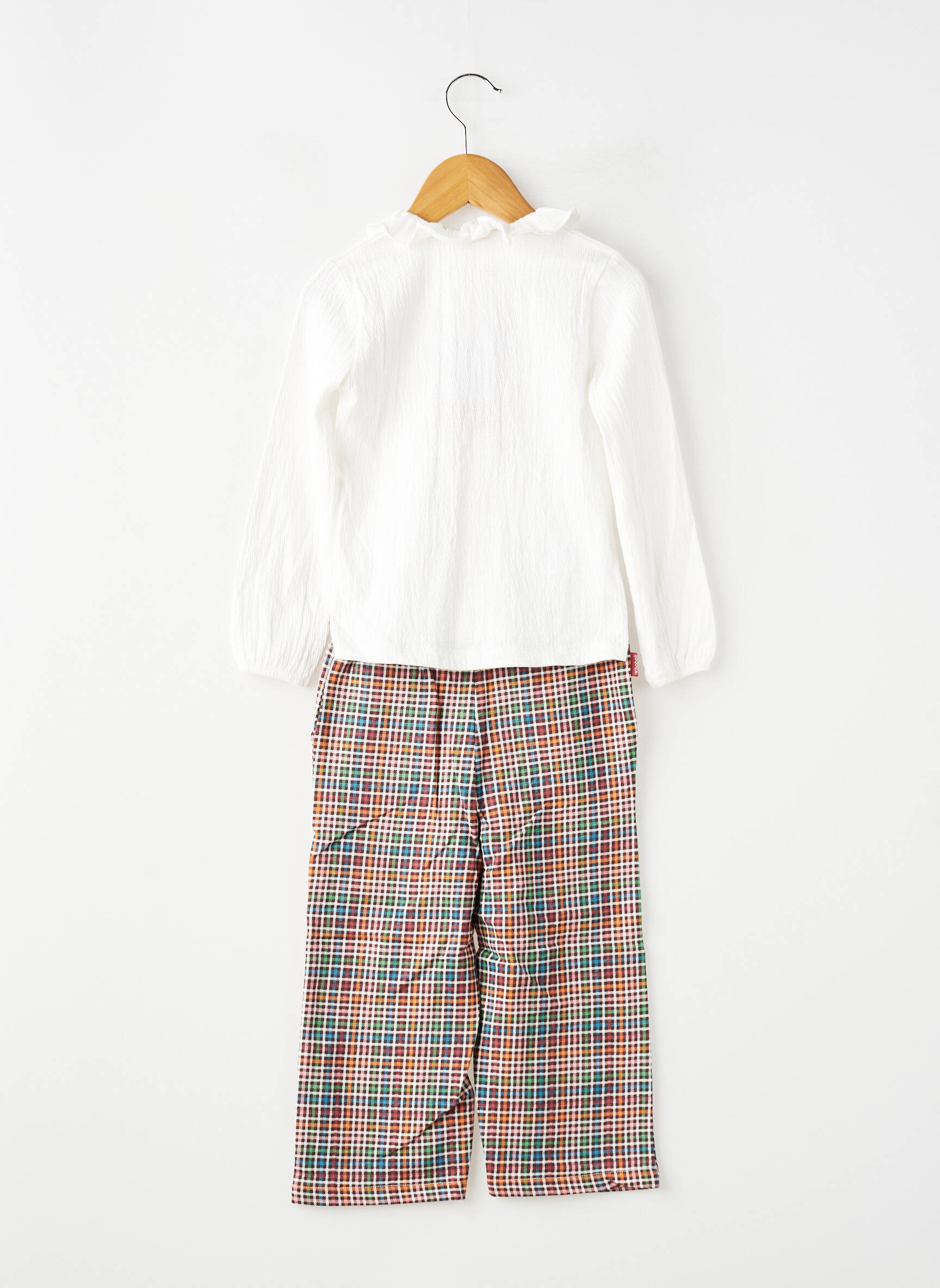 Set pantaloni croială dreaptă alb BOBOLI fată