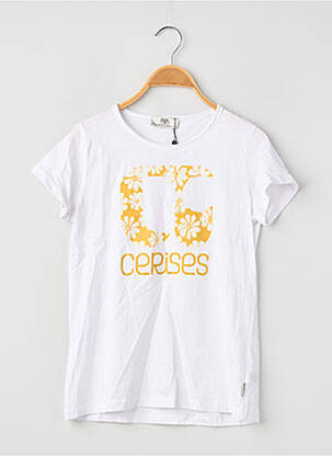 Tricou croială dreaptă mâneci scurte alb LE TEMPS DES CERISES fată
