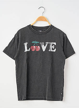 Tricou croială dreaptă mâneci scurte gri LE TEMPS DES CERISES fată