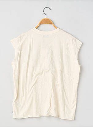 Tricou croială dreaptă mâneci scurte bej LE TEMPS DES CERISES fată