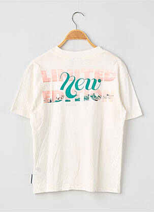 Tricou serigrafie flockată mâneci scurte alb LE TEMPS DES CERISES copil