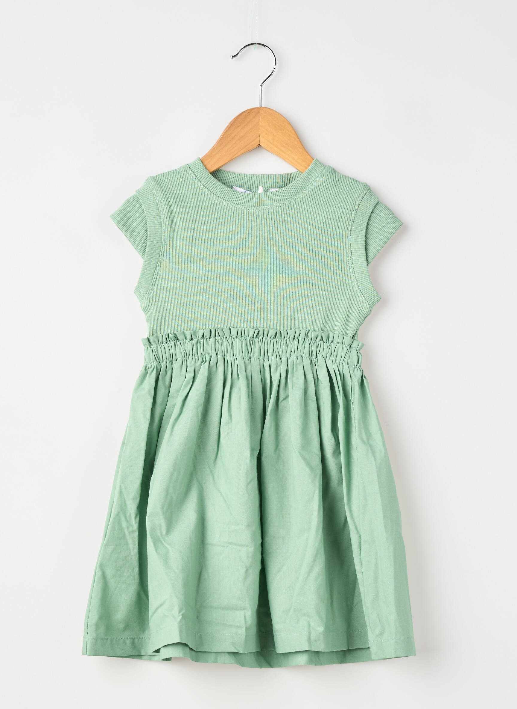 Rochie scurtă căptușeală mâneci scurte verde MAYORAL fată