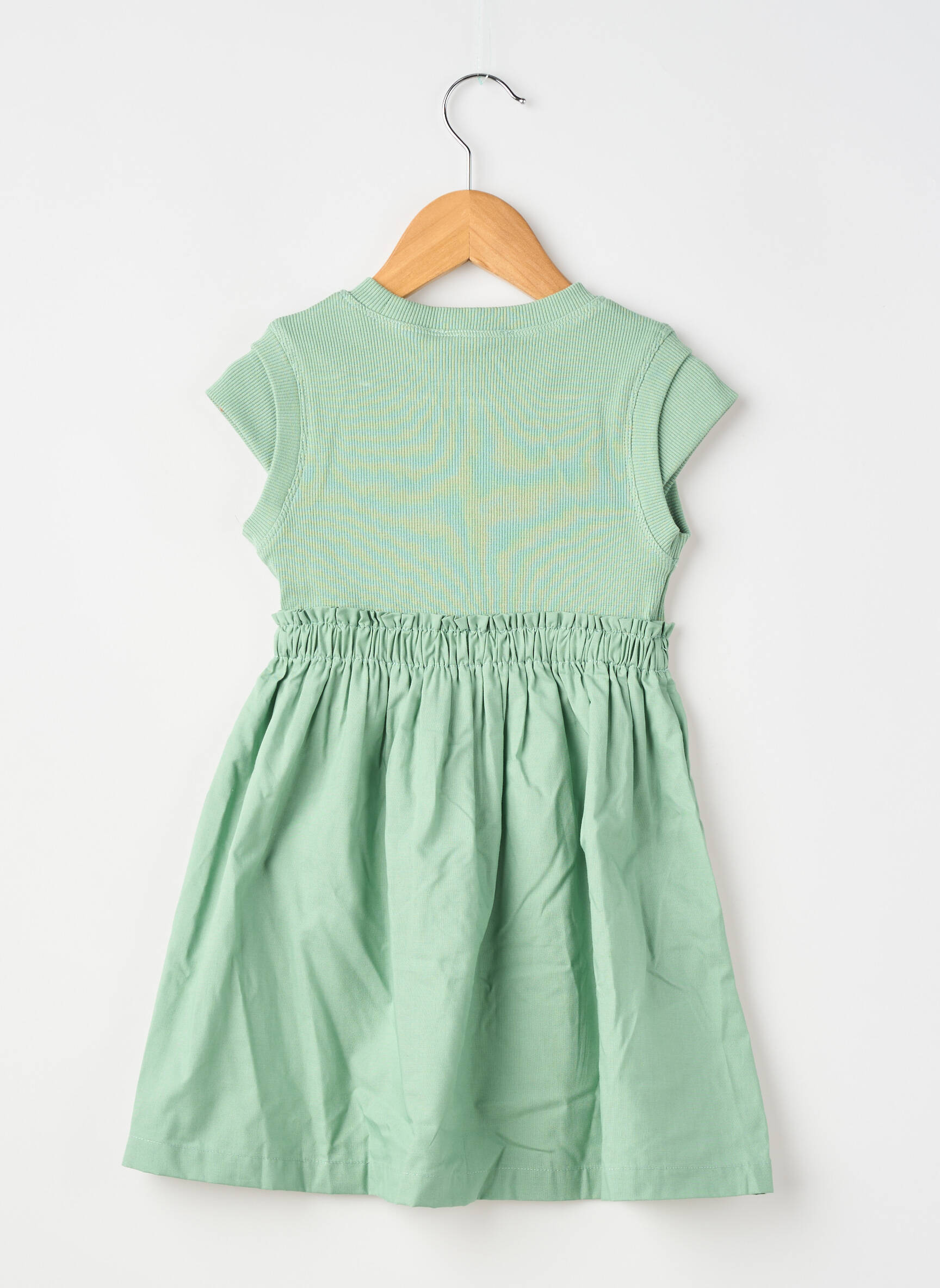 Rochie scurtă căptușeală mâneci scurte verde MAYORAL fată