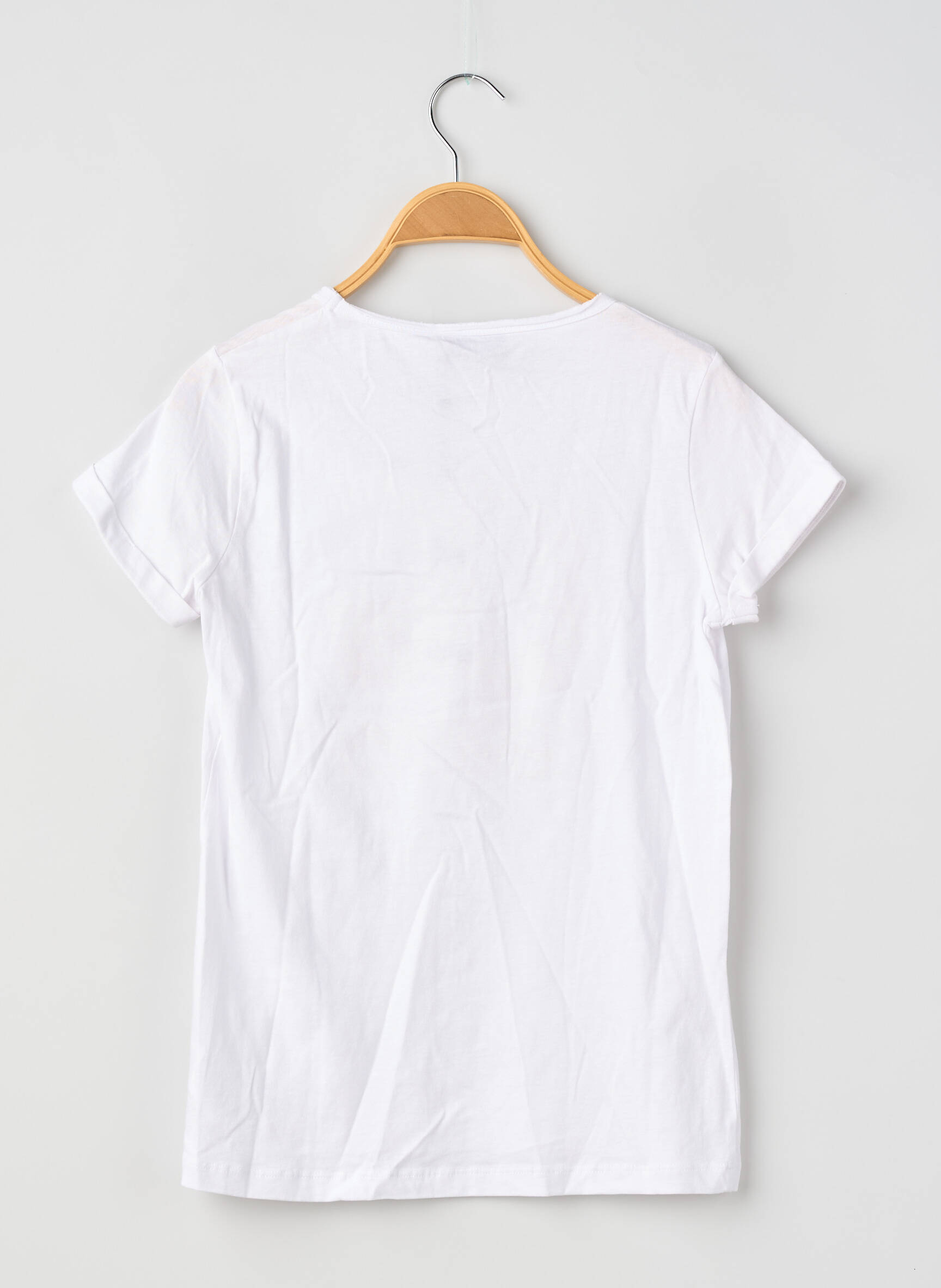 Tricou croială dreaptă mâneci scurte alb LE TEMPS DES CERISES fată