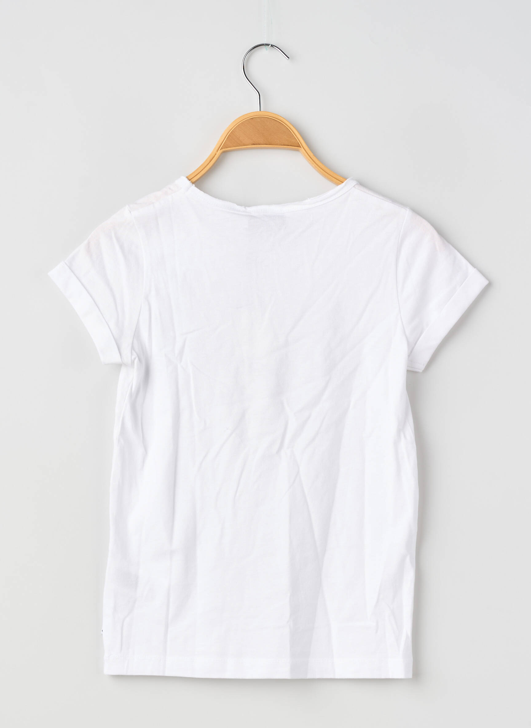 Tricou croială dreaptă mâneci scurte alb LE TEMPS DES CERISES fată