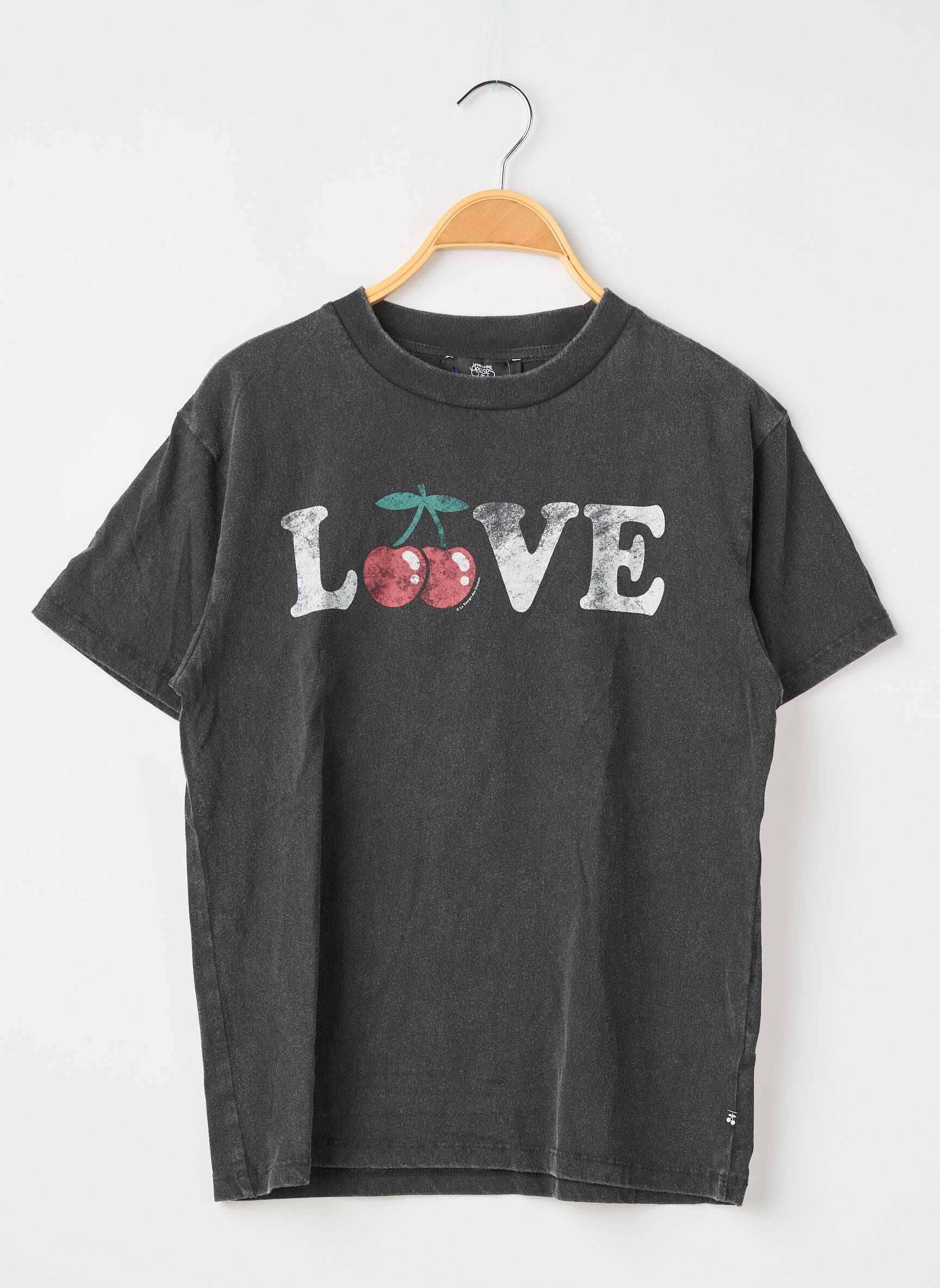 Tricou croială dreaptă mâneci scurte gri LE TEMPS DES CERISES fată