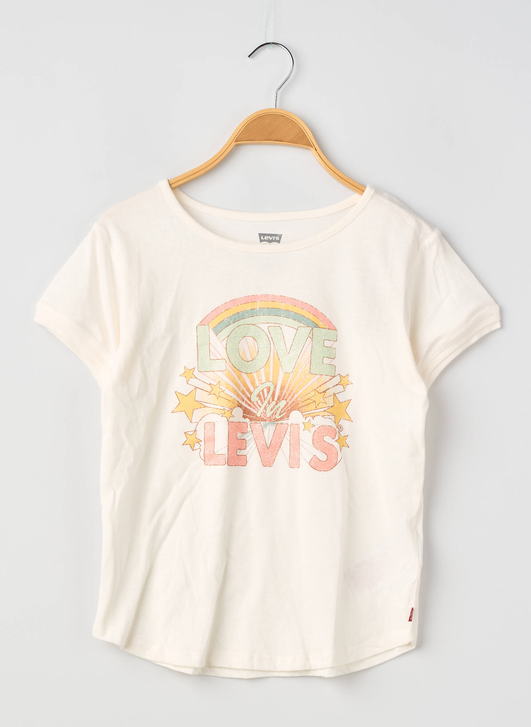 Tricou croială dreaptă mâneci scurte alb LEVI'S fată