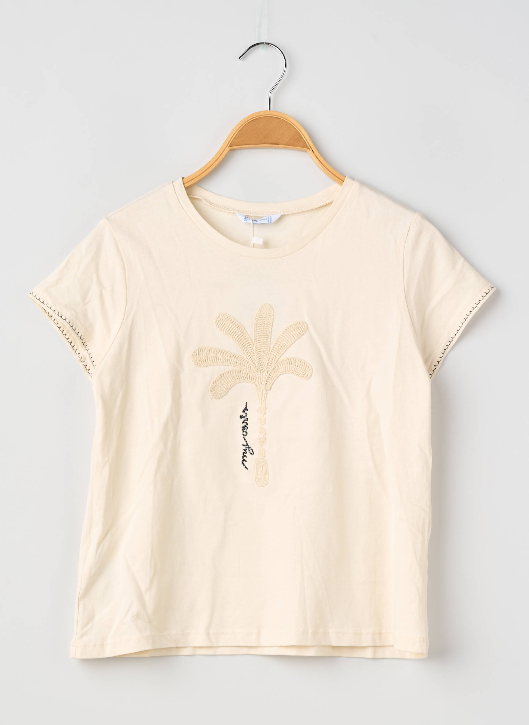 Tricou croială dreaptă mâneci scurte bej MAYORAL fată