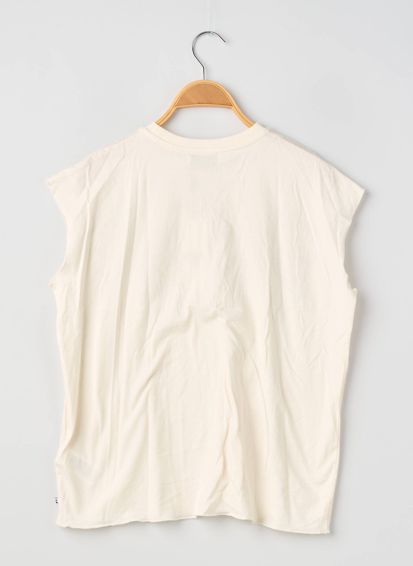 Tricou croială dreaptă mâneci scurte bej LE TEMPS DES CERISES fată