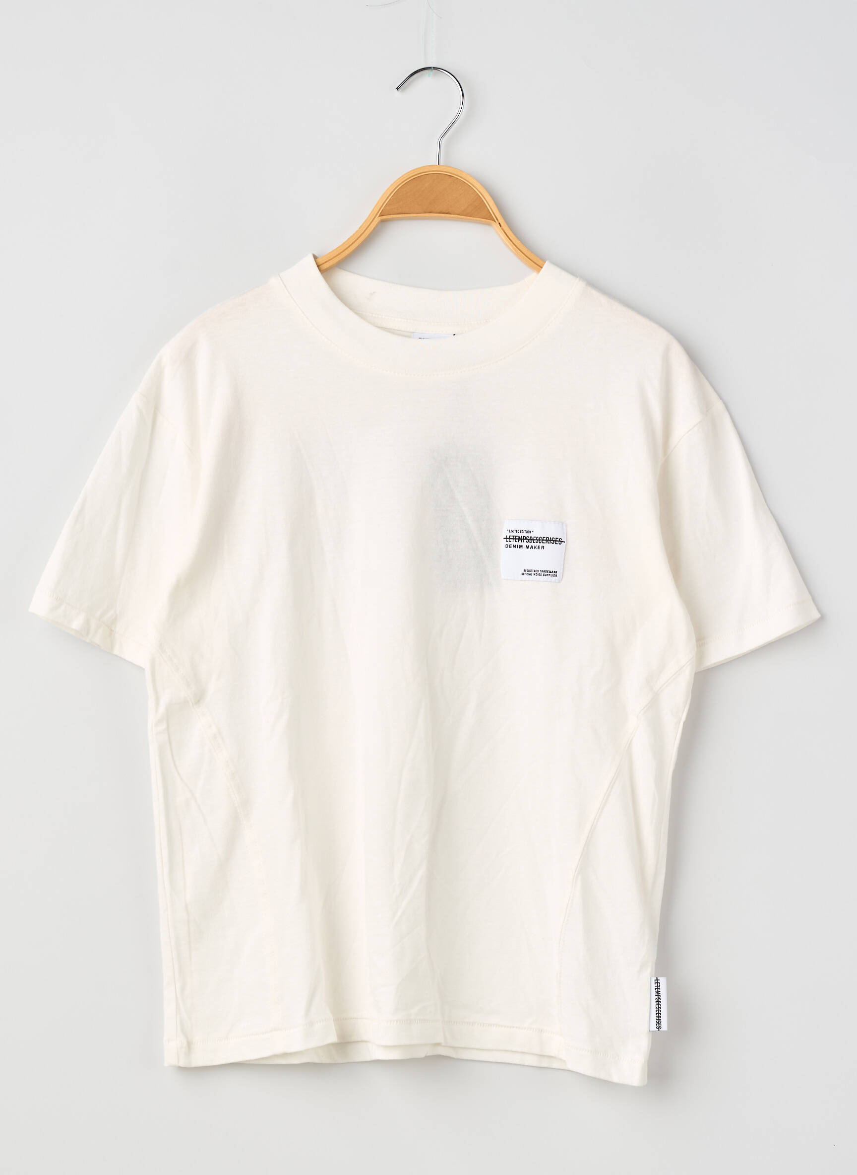 Tricou serigrafie flockată mâneci scurte alb LE TEMPS DES CERISES copil