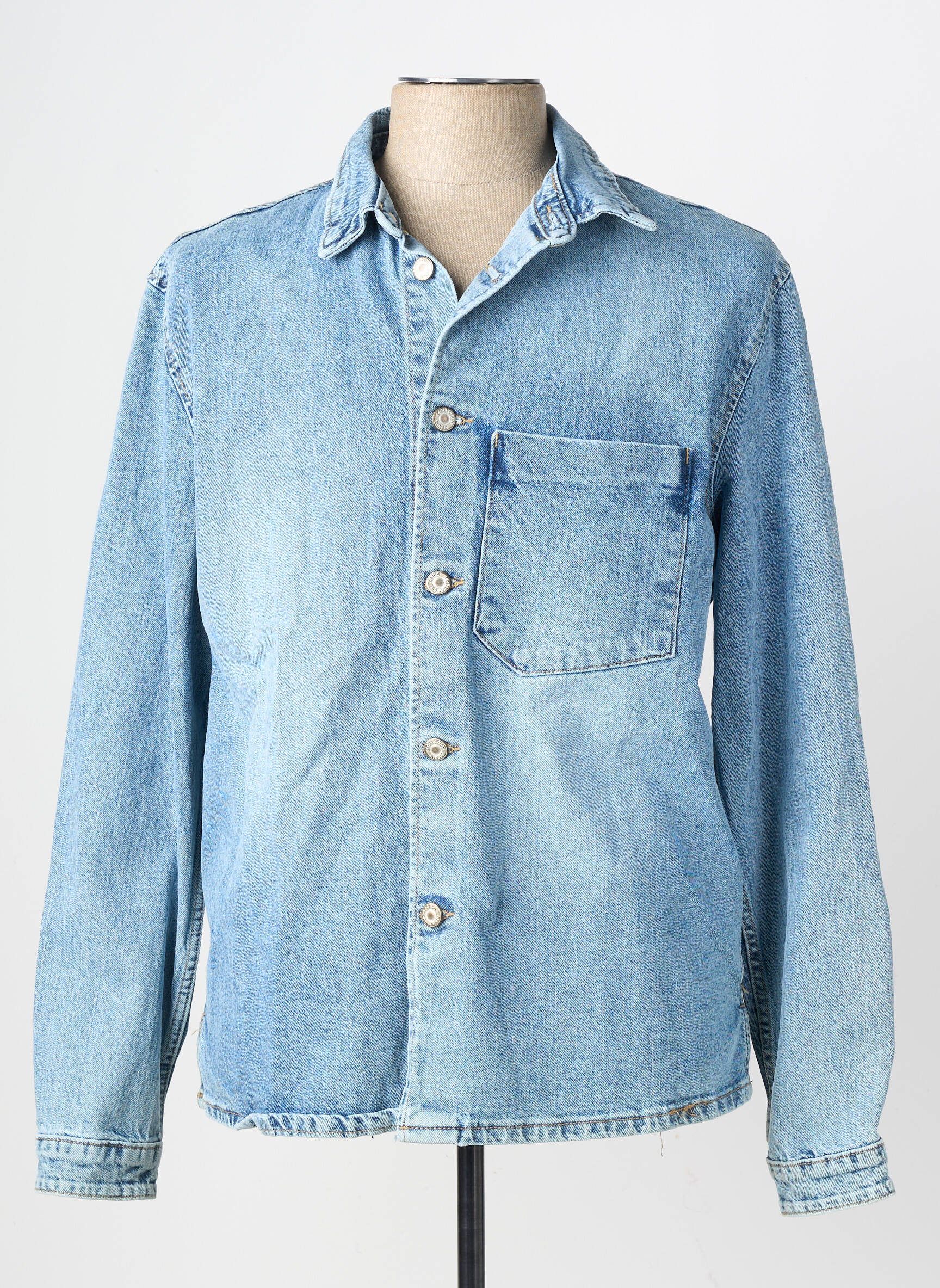 Jachete casual închidere cu nasturi pe față albastru I8 DENIM bărbat