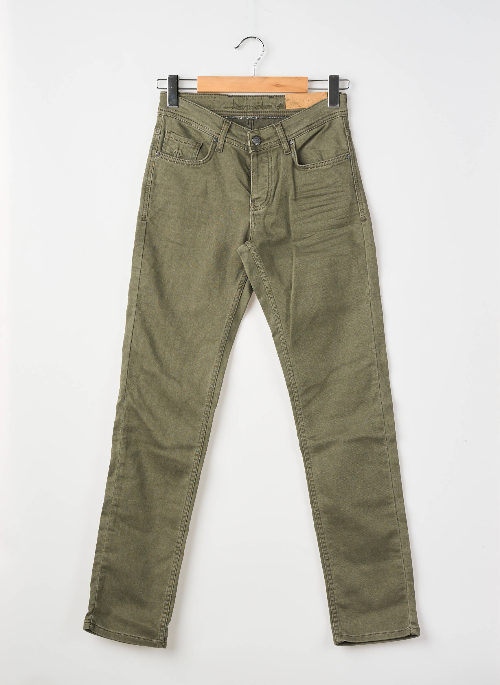 Pantalon slim elasticitate mărime normală verde ARMITA femeie
