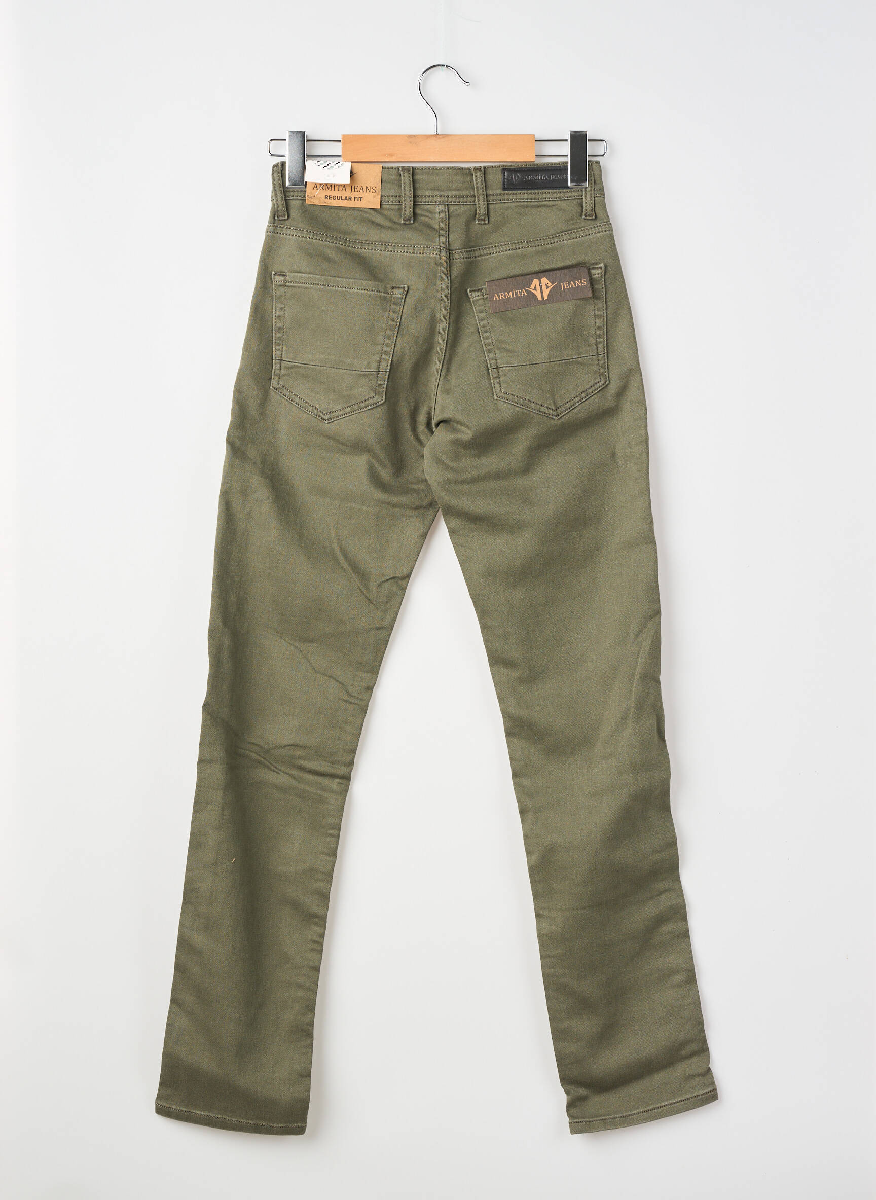 Pantalon slim elasticitate mărime normală verde ARMITA femeie
