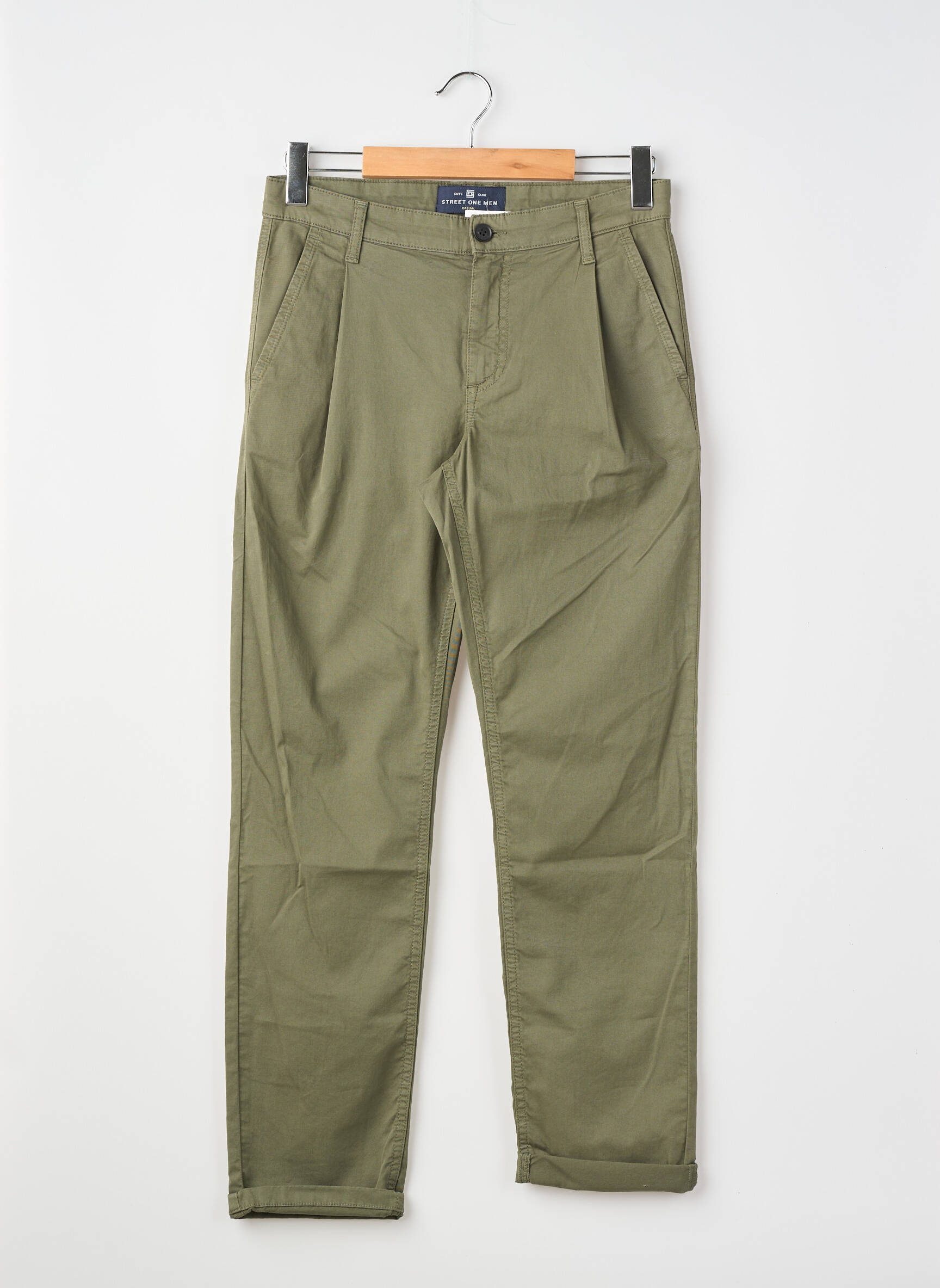Pantalon chino buzunare mărime normală verde STREET ONE bărbat