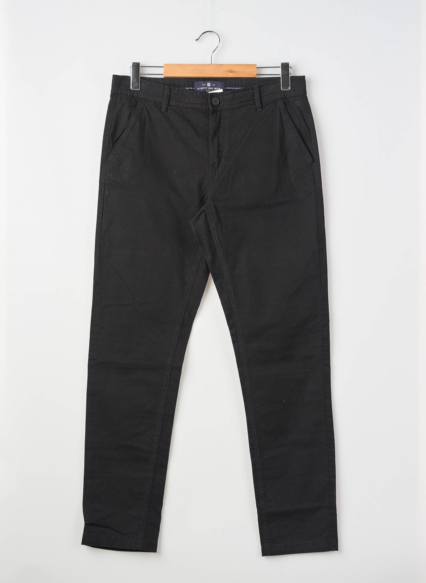 Pantalon chino buzunare mărime normală negru STREET ONE bărbat