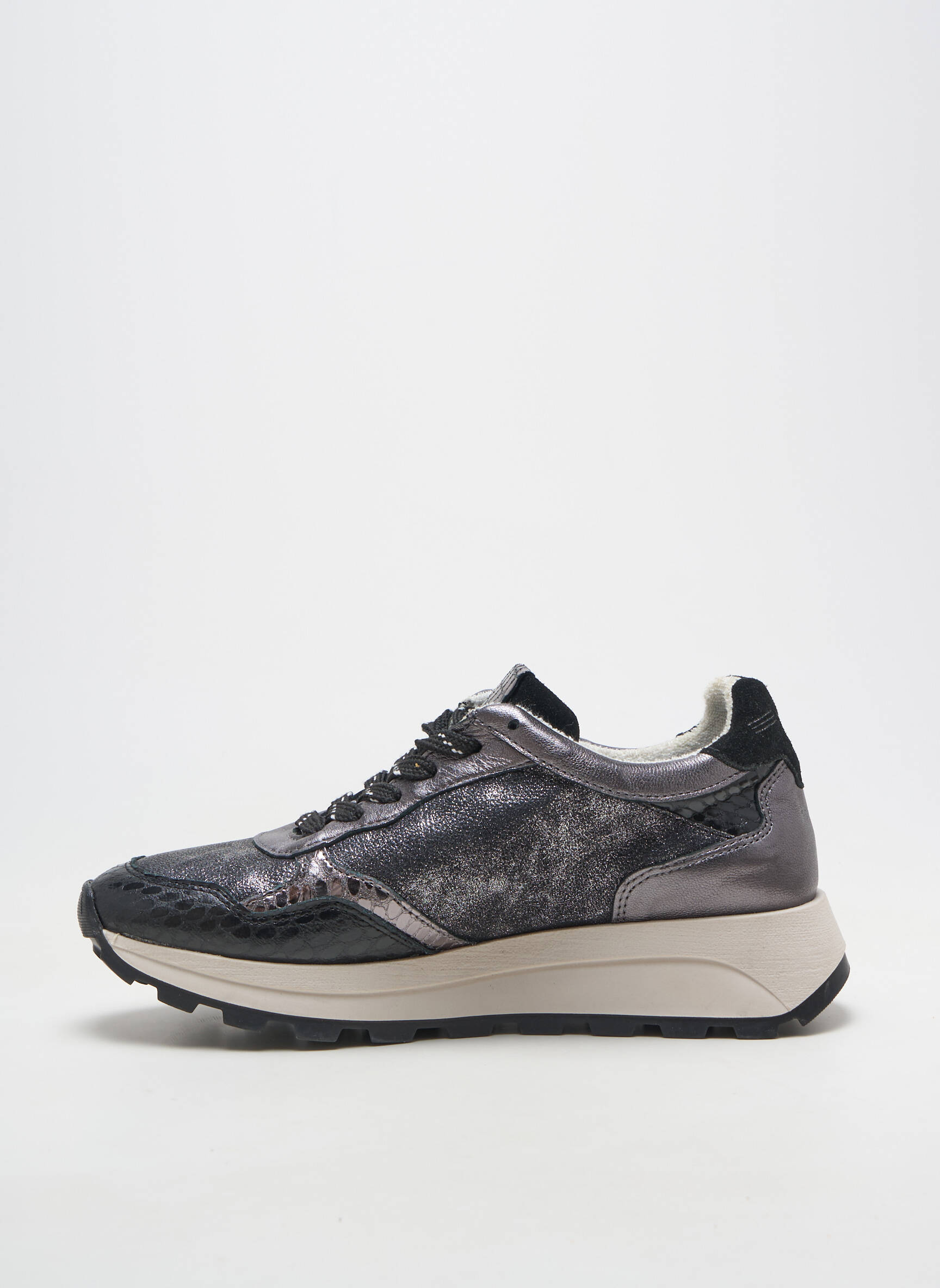 Adidași material neted toc plat până la 3 cm negru REDSKINS femeie