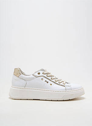 Adidași material neted toc plat până la 3 cm alb NERO GIARDINI femeie