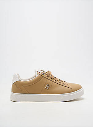 Adidași material neted toc plat până la 3 cm maro TOMMY HILFIGER femeie