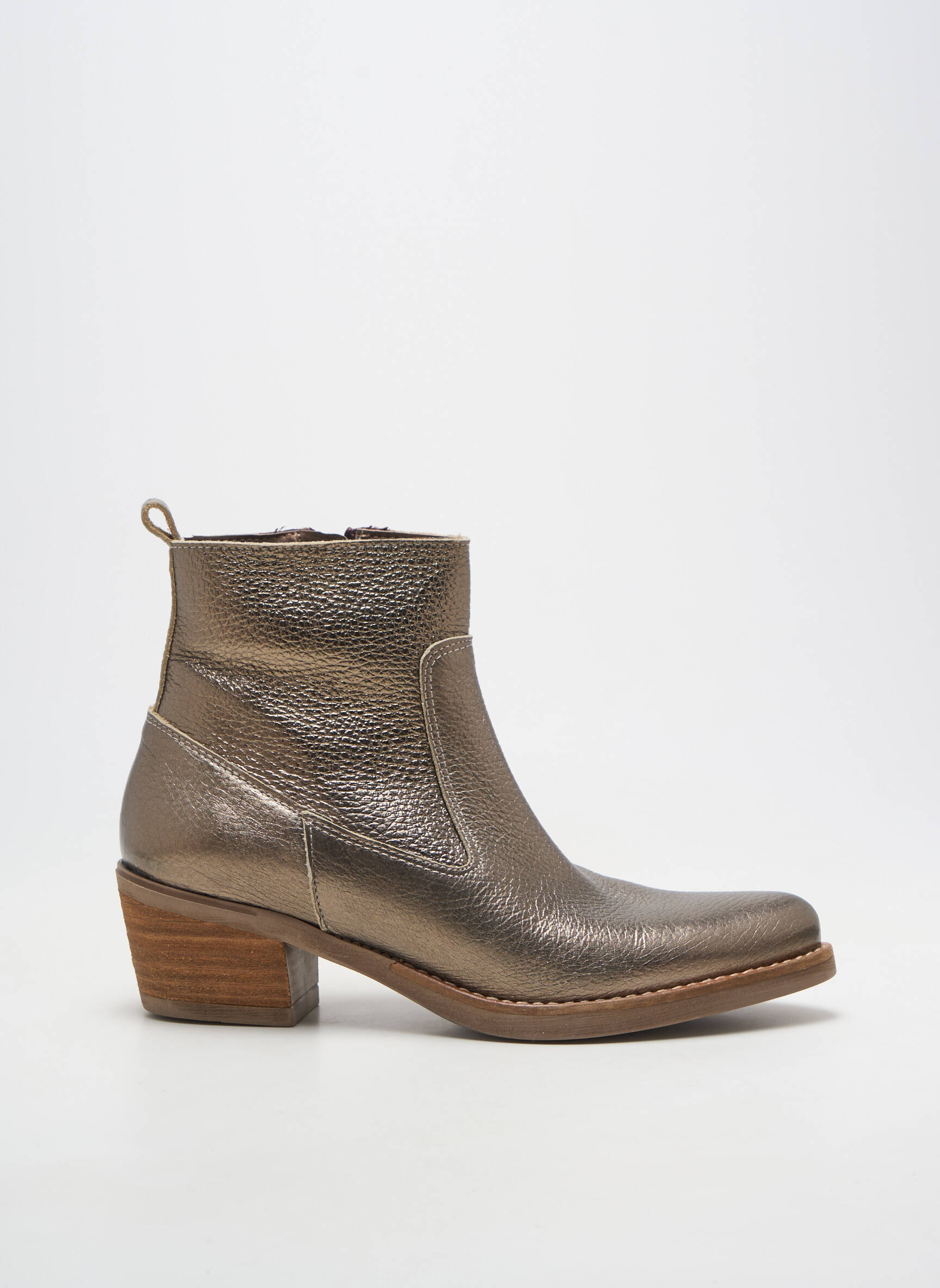Botine/ghete material neted toc de 4 la 6 cm auriu PATRICIA MILLER femeie