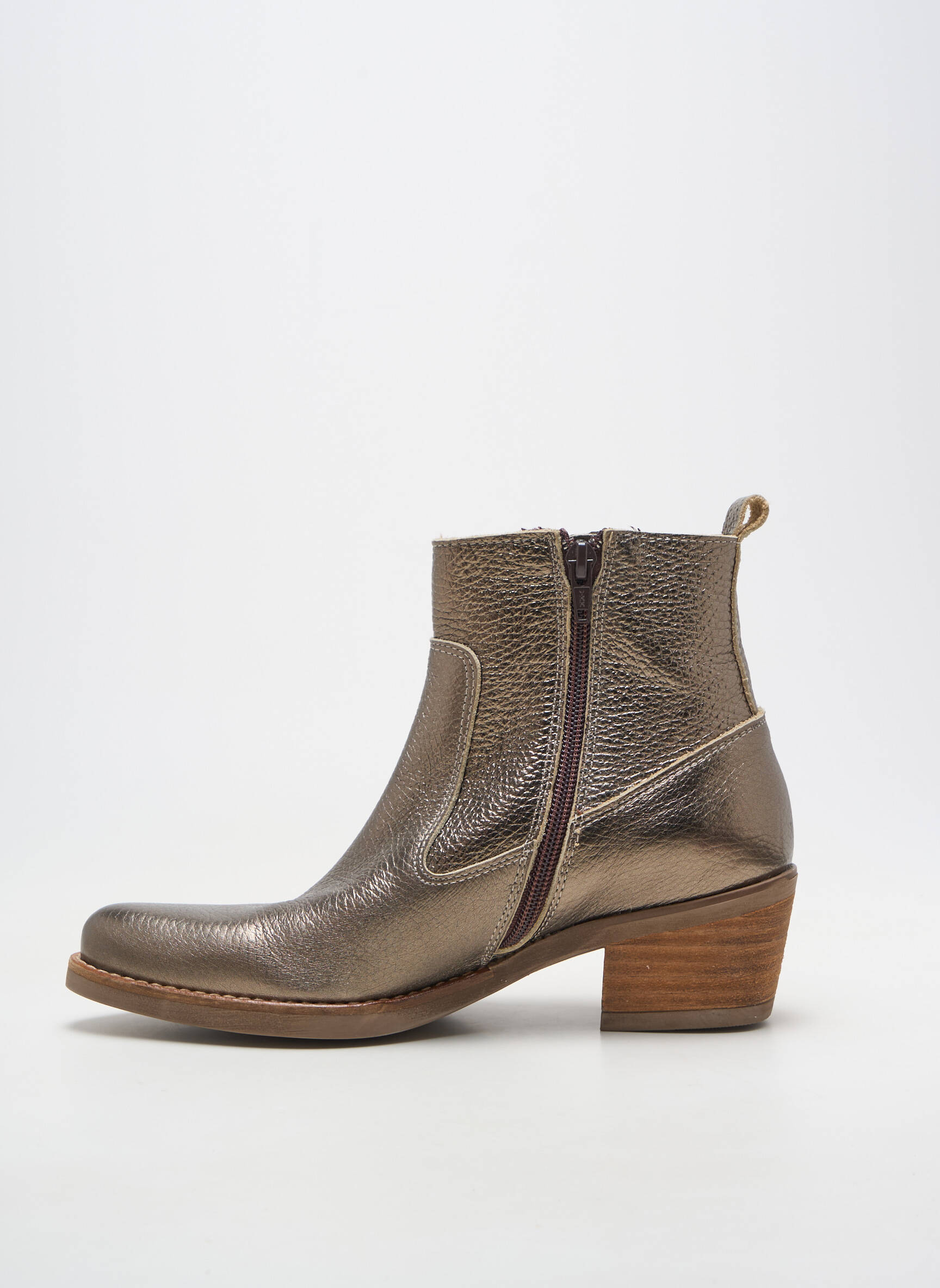 Botine/ghete material neted toc de 4 la 6 cm auriu PATRICIA MILLER femeie