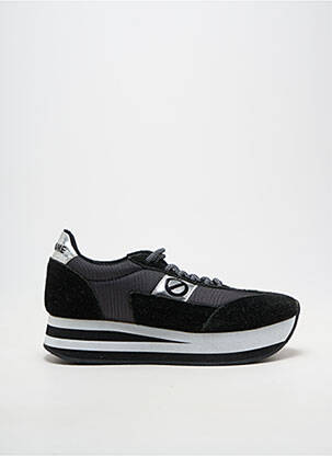 Adidași vârf rotund toc de 4 la 6 cm negru NO NAME femeie
