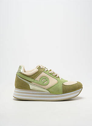 Adidași vârf rotund toc plat până la 3 cm verde NO NAME femeie