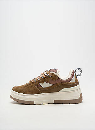 Adidași vârf rotund toc de 4 la 6 cm maro NO NAME femeie