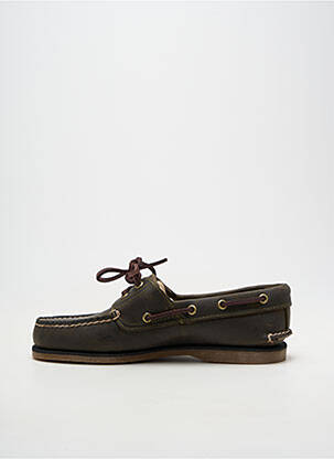Pantofi de barcă material neted vârf rotund verde TIMBERLAND bărbat