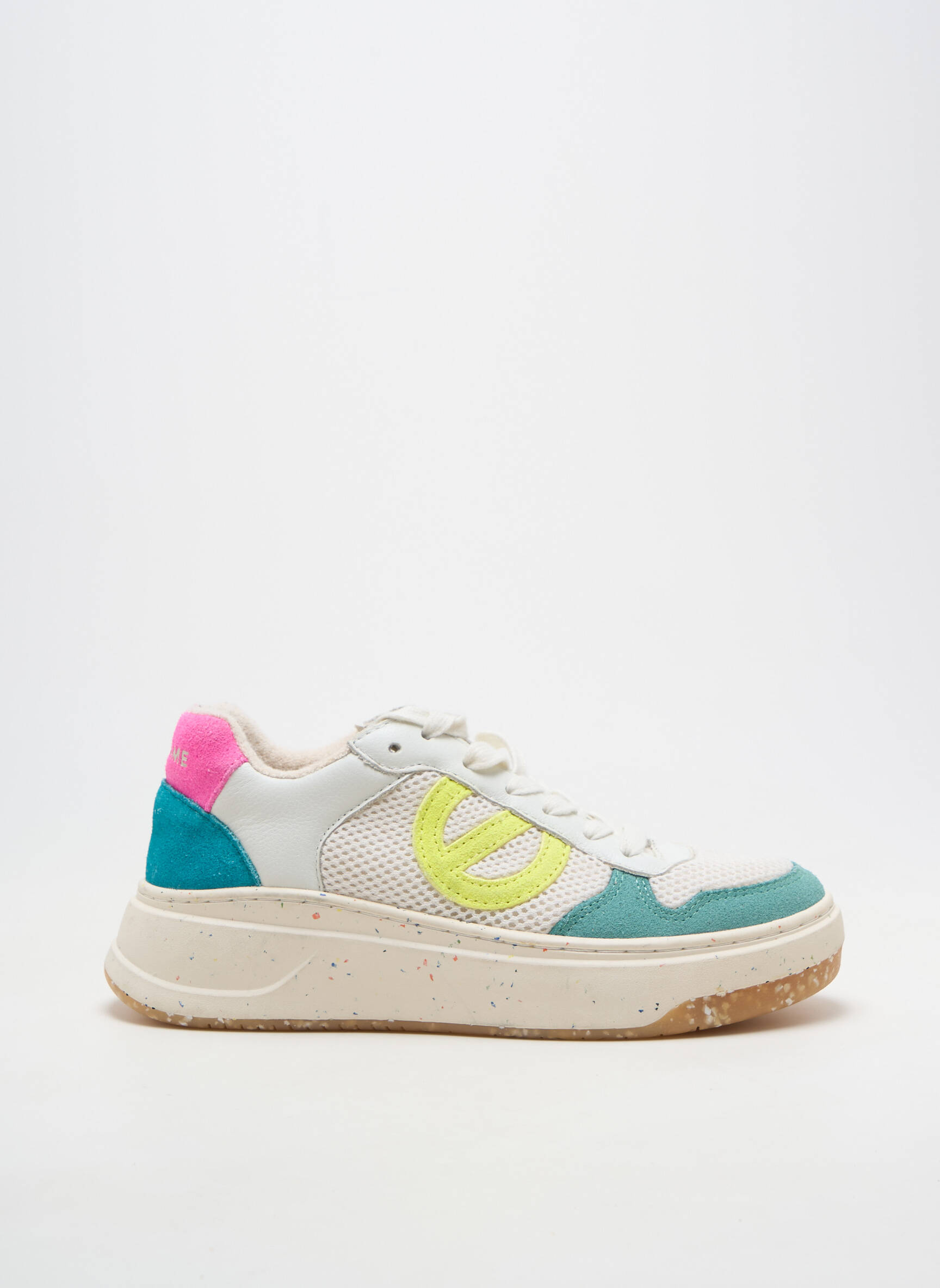 Adidași vârf rotund toc de 4 la 6 cm alb NO NAME femeie