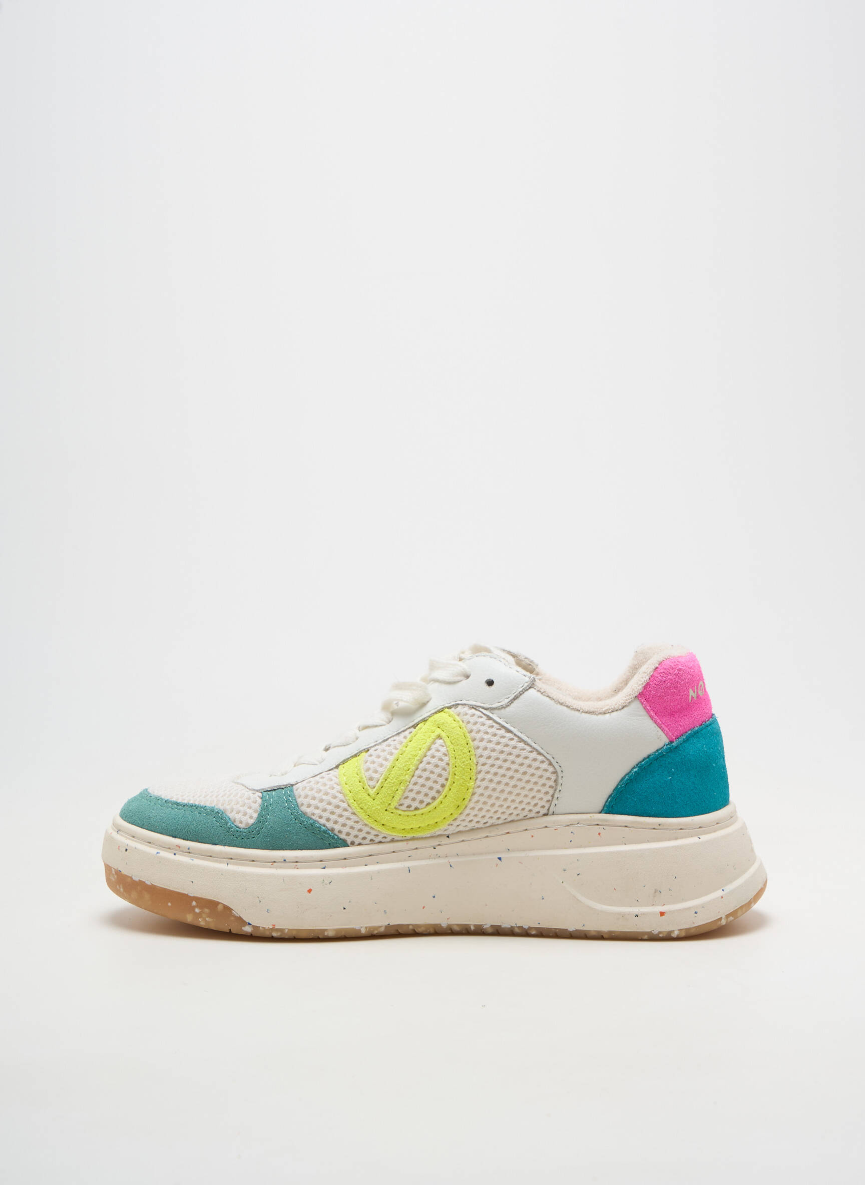 Adidași vârf rotund toc de 4 la 6 cm alb NO NAME femeie