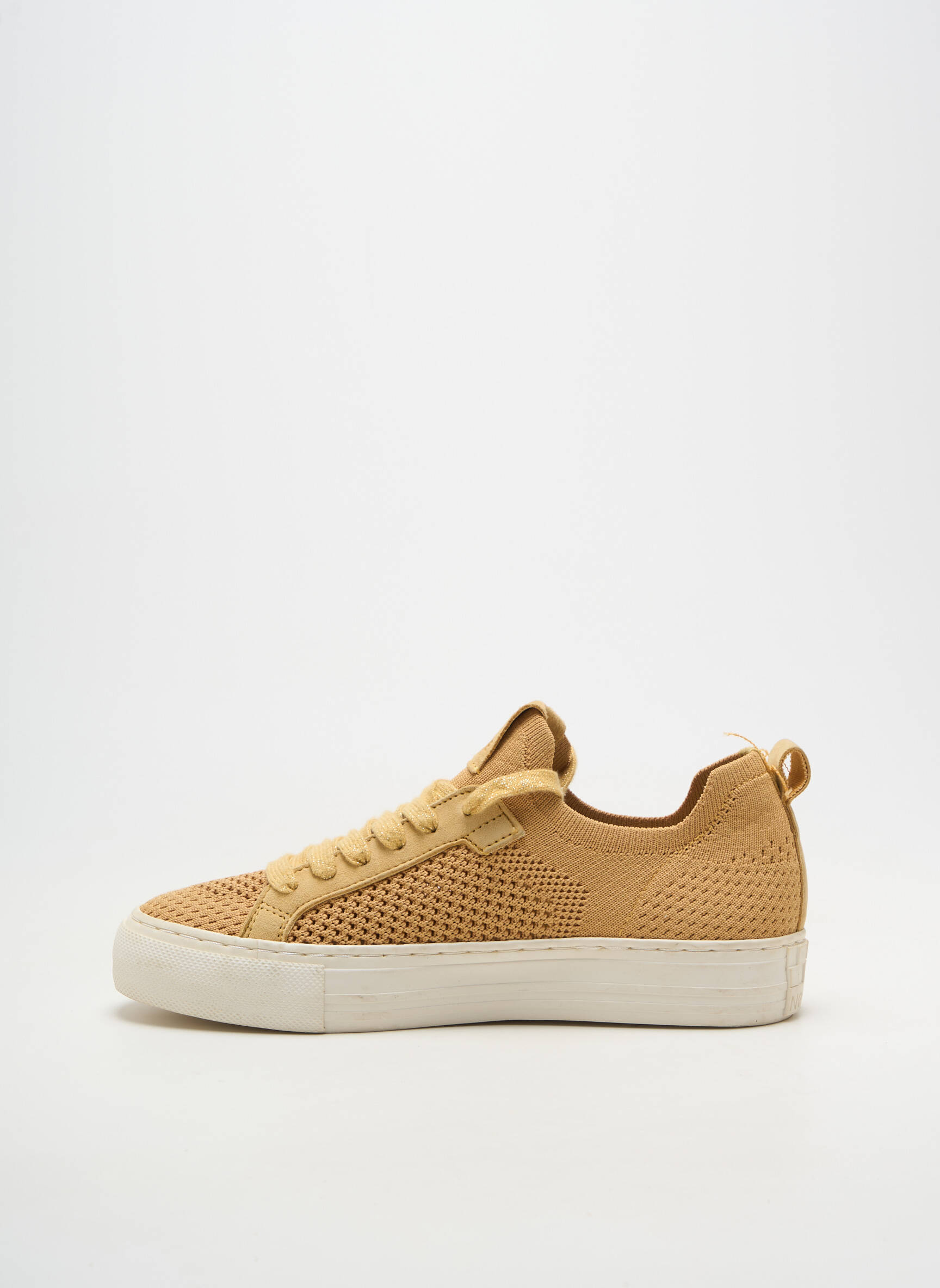 Adidași vârf rotund toc plat până la 3 cm galben NO NAME femeie