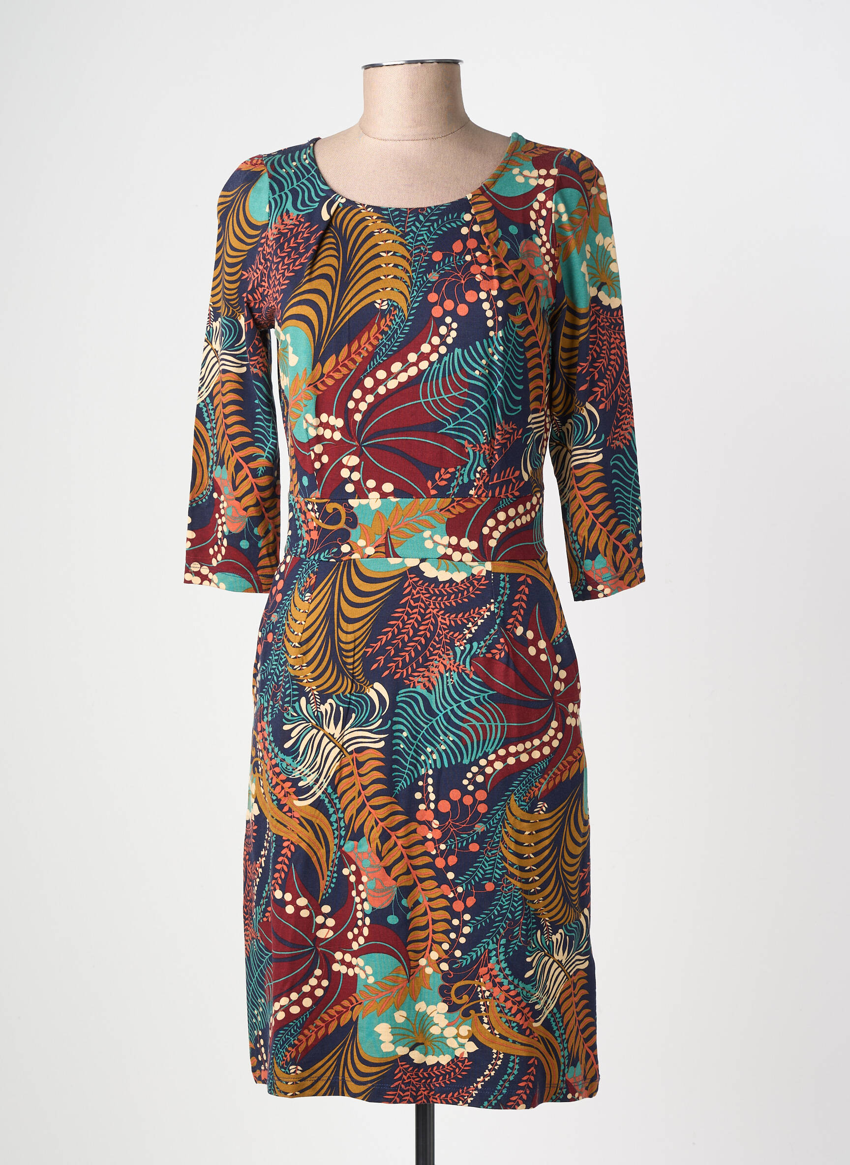 Rochie midi mâneci 3/4 mâneci 3/4 albastru KING LOUIE femeie