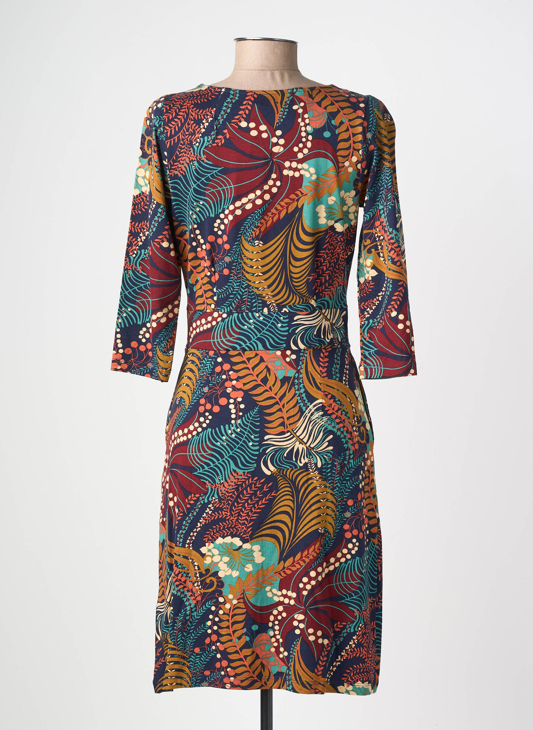 Rochie midi mâneci 3/4 mâneci 3/4 albastru KING LOUIE femeie