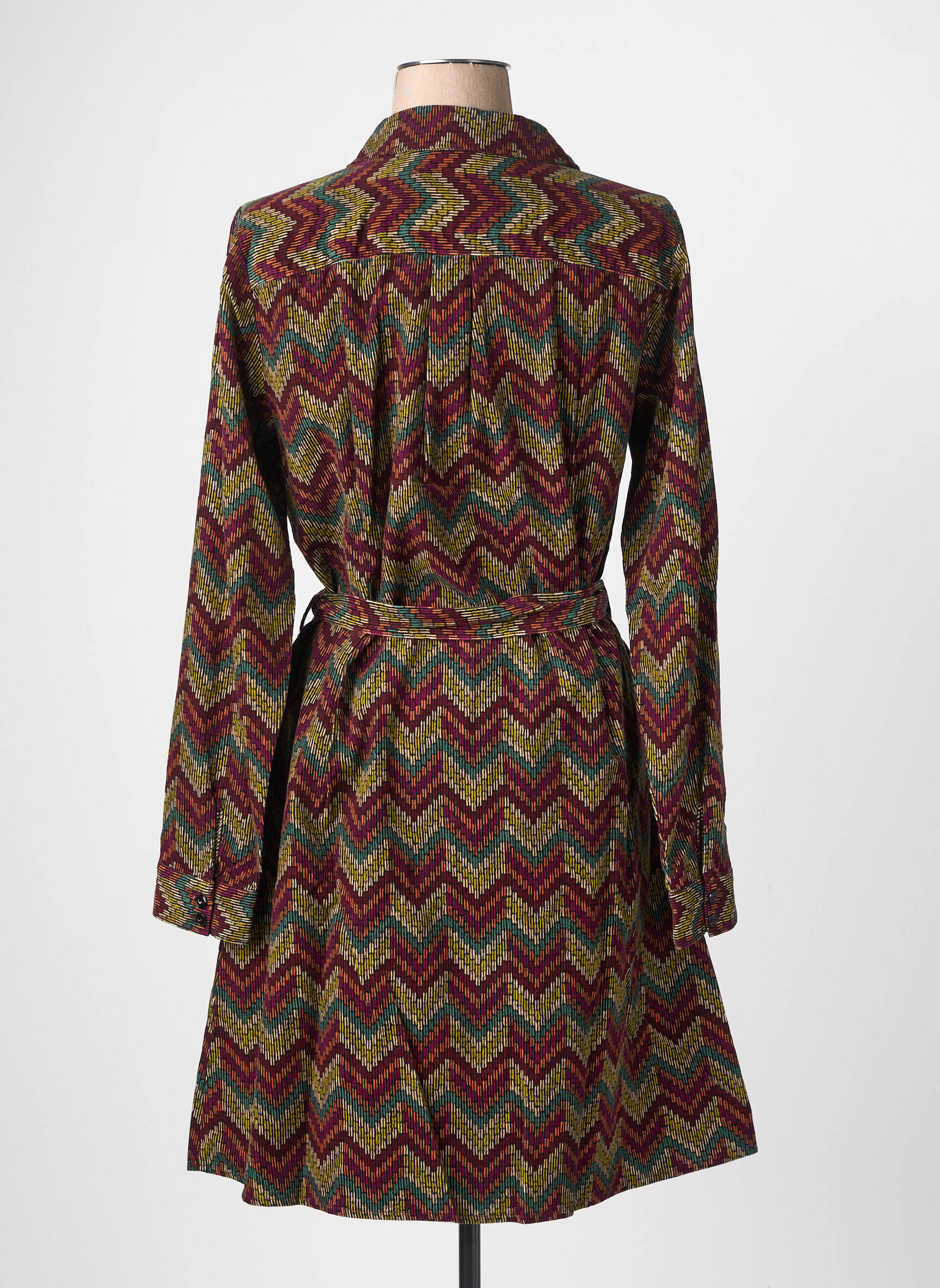 Rochie midi imprimeu fantezie mâneci lungi verde KING LOUIE femeie