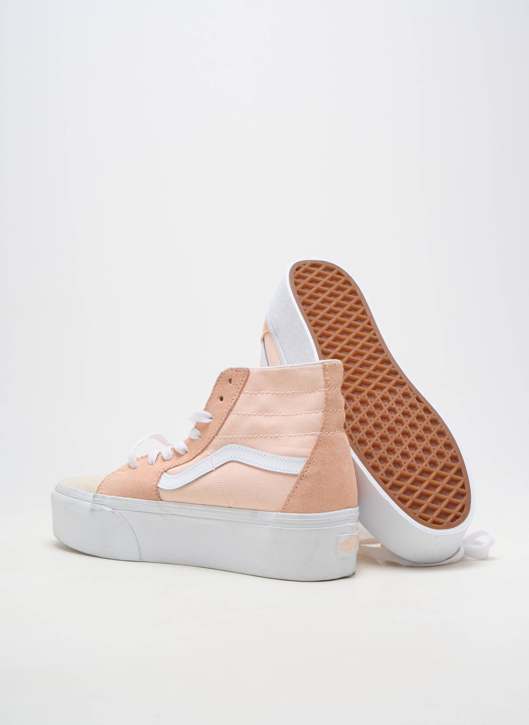 Adidași platformă toc de 4 la 6 cm roz VANS femeie