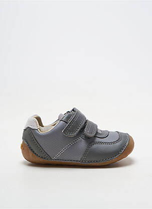 Adidași material neted vârf rotund gri CLARKS băiat
