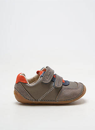 Adidași material neted vârf rotund maro CLARKS băiat