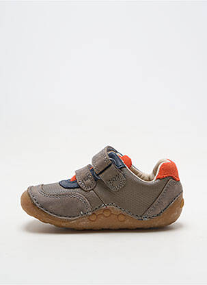 Adidași material neted vârf rotund maro CLARKS băiat