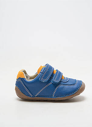 Adidași material neted vârf rotund albastru CLARKS băiat