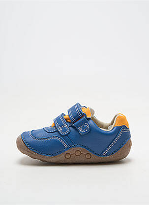 Adidași material neted vârf rotund albastru CLARKS băiat