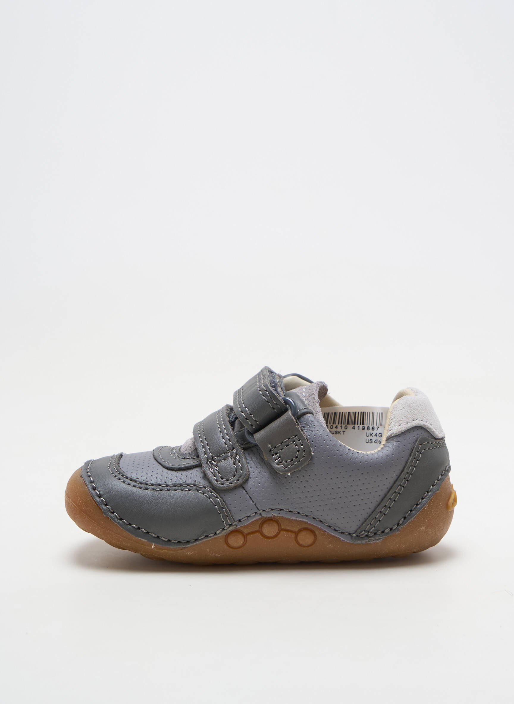 Adidași material neted vârf rotund gri CLARKS băiat