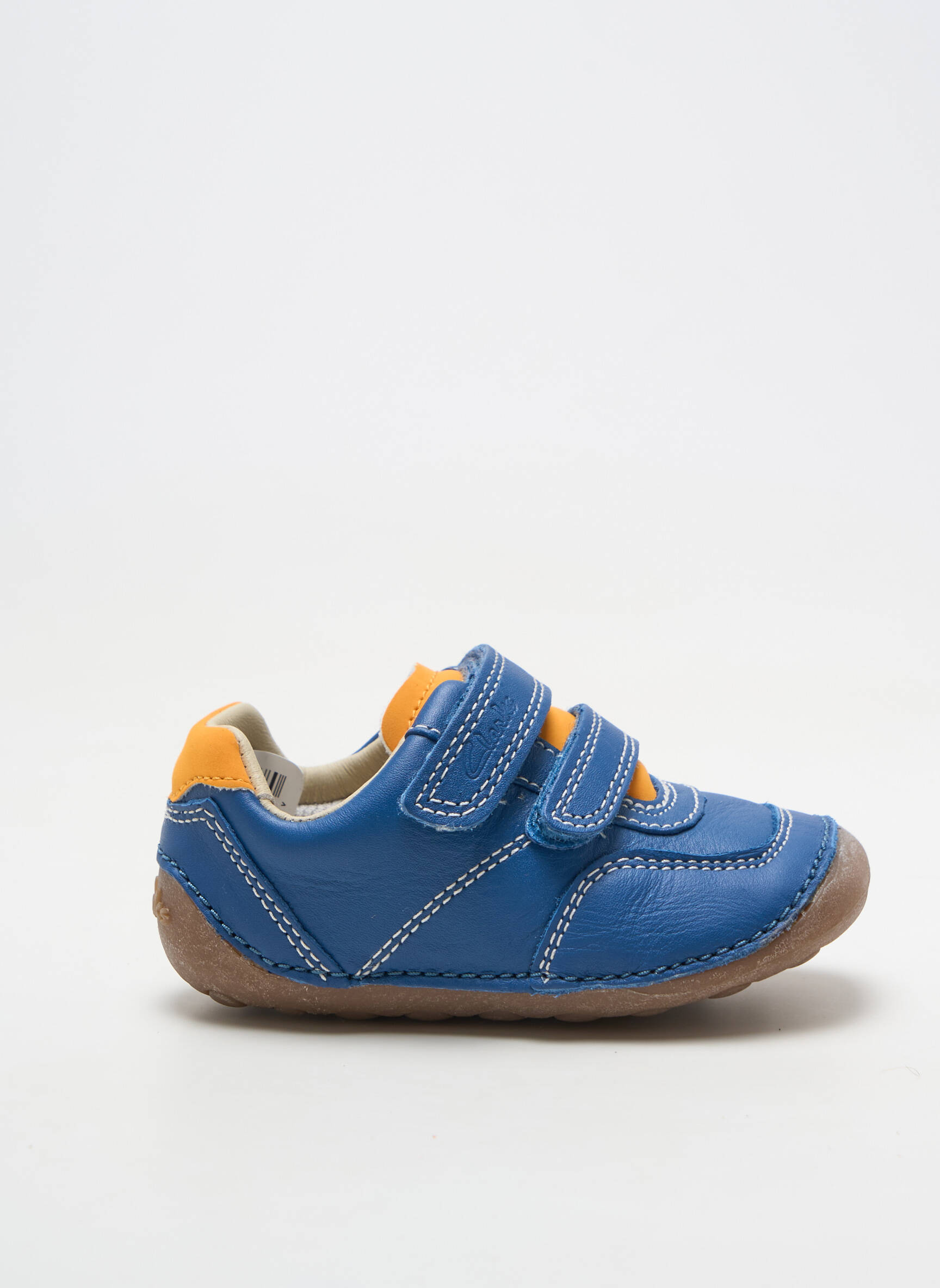 Adidași material neted vârf rotund albastru CLARKS băiat