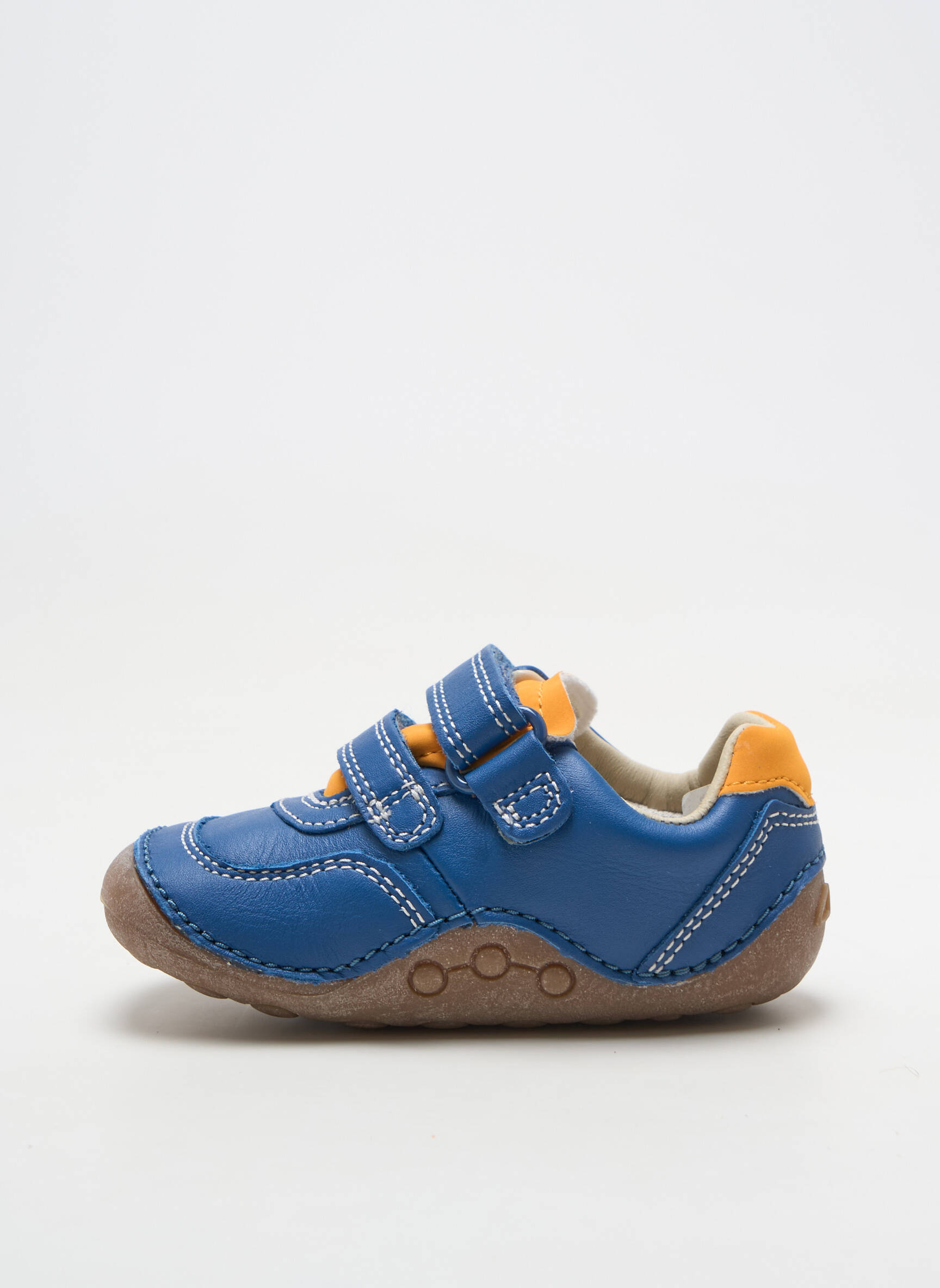 Adidași material neted vârf rotund albastru CLARKS băiat