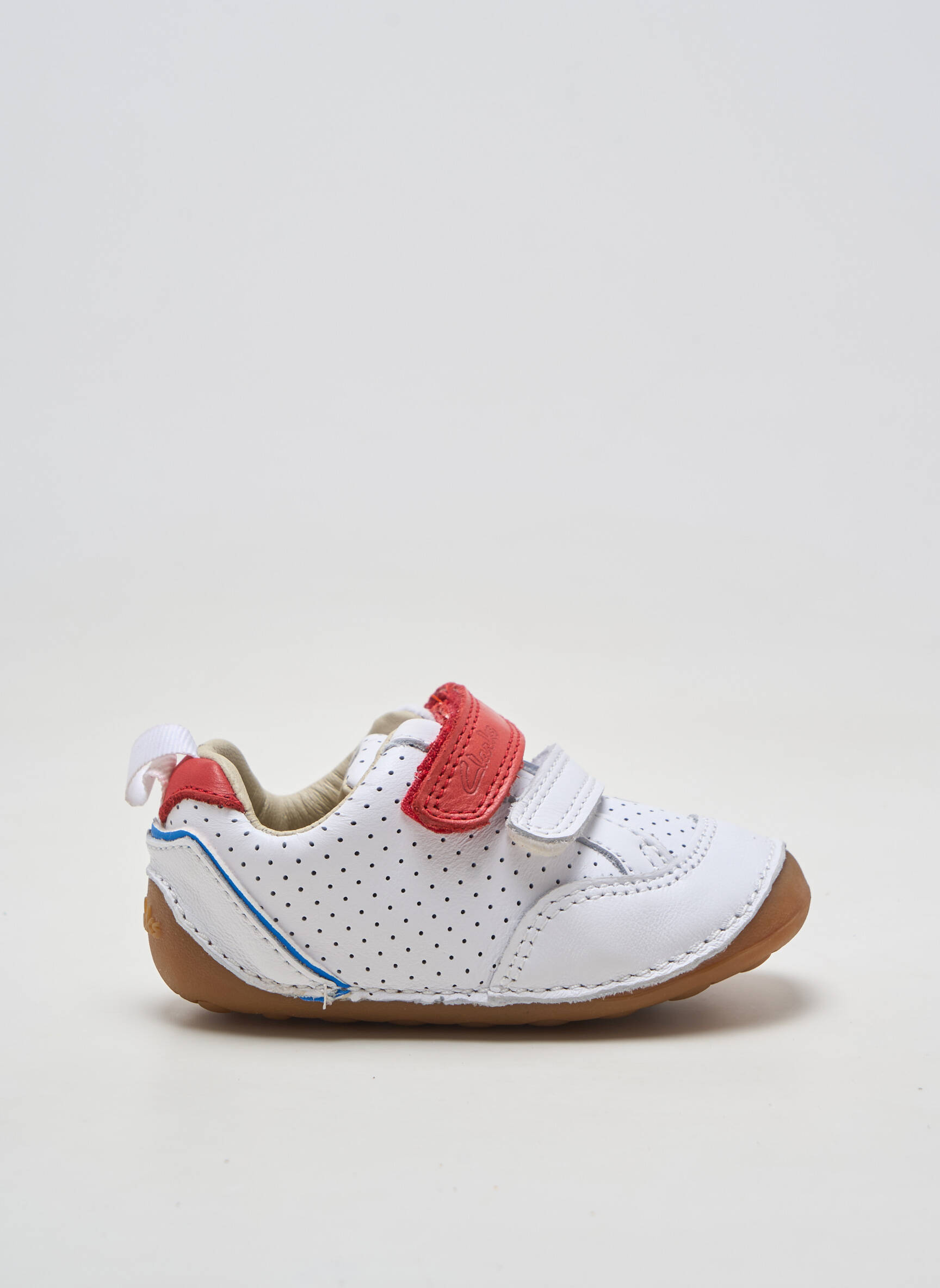 Adidași material neted vârf ascuțit alb CLARKS băiat